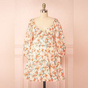 Tiered Floral Babydoll Dress - Small